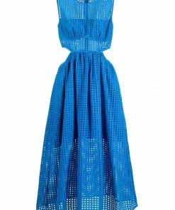 Self Portrait 'Cotton Broderie Anglaise Midi Dress'