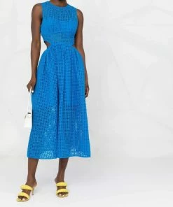 Self Portrait 'Cotton Broderie Anglaise Midi Dress'