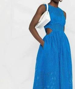 Self Portrait 'Cotton Broderie Anglaise Midi Dress'