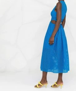 Self Portrait 'Cotton Broderie Anglaise Midi Dress'