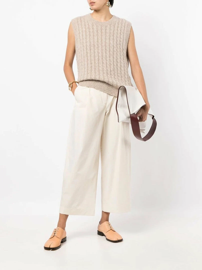 Studio Nicholson Cream 'Dordoni' Voluminous Pleated Pants 4 Studio Nicholson Cream 'Dordoni' Voluminous Pleated Pants