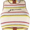 Ganni 'Crochet Striped Bikini Top'