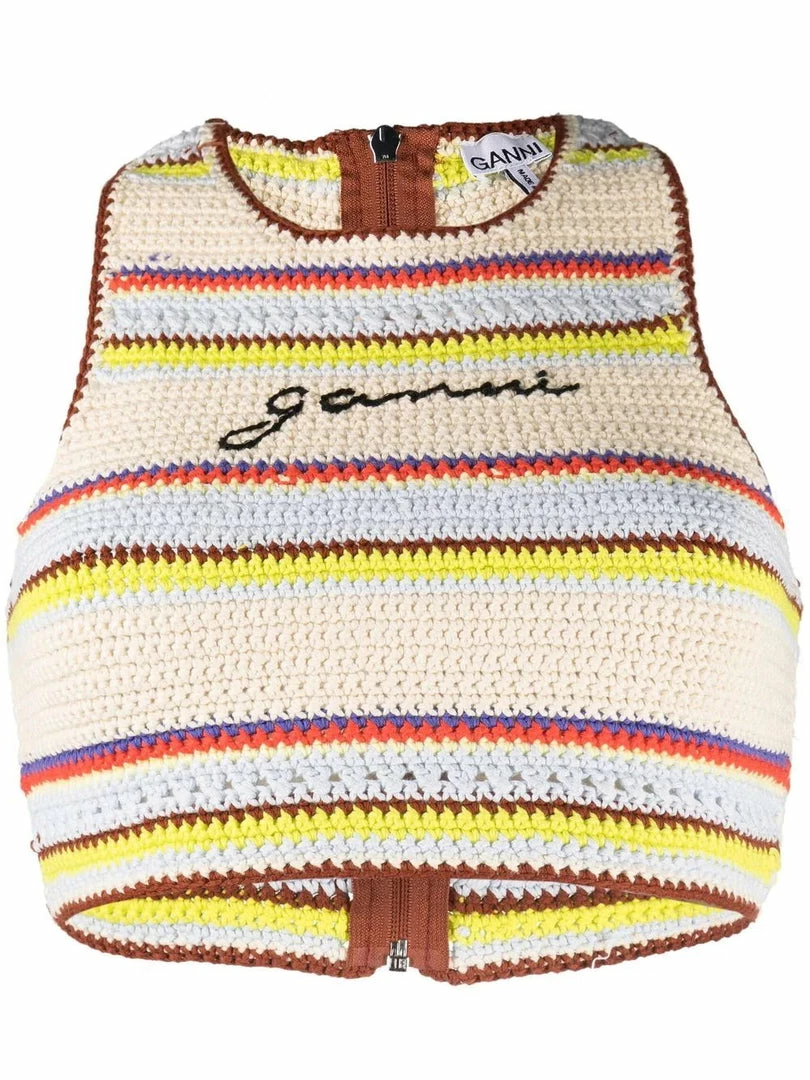 Ganni 'Crochet Striped Bikini Top' 3 Ganni 'Crochet Striped Bikini Top'
