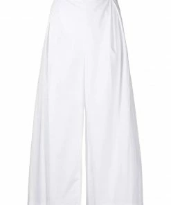 Vince 'Cropped Pleat Detail Wide Leg Trousers'