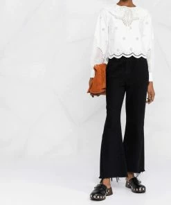 Self Portrait 'Daisy' Cotton Broderie Anglaise Shirt New In