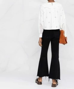 Self Portrait 'Daisy' Cotton Broderie Anglaise Shirt New In