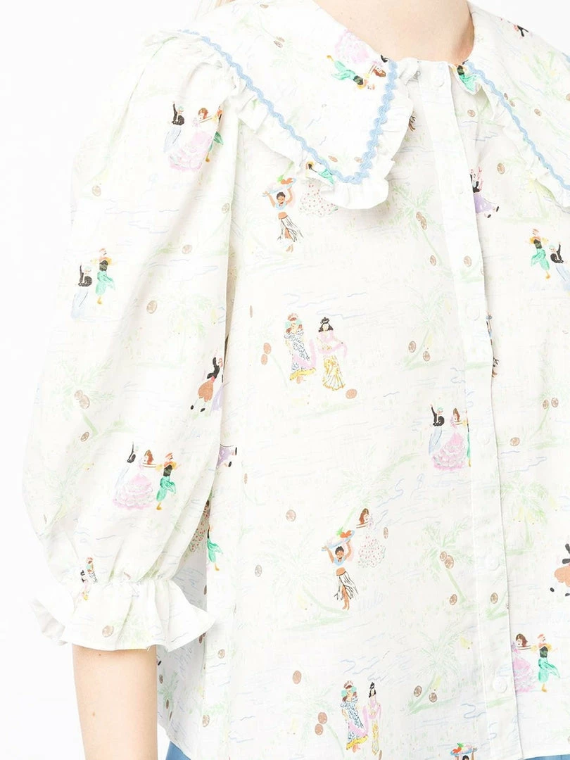 Rixo London 'Dallas' Illustrated Shirt 7 Rixo London 'Dallas' Illustrated Shirt