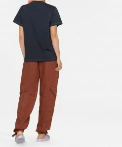 Ganni New In Dark Blue 'Smiley Hotel T-shirt'