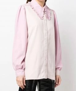 Ganni 'Denim Block Coloured Blouse'