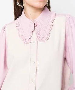 Ganni 'Denim Block Coloured Blouse'