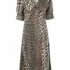Ganni 'Denim Leopard Midi Dress'