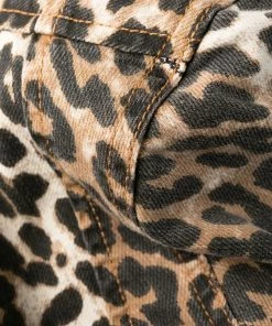 Ganni 'Denim Leopard Midi Dress'