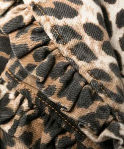 Ganni 'Denim Leopard Midi Dress'