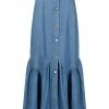 Ganni 'Denim Ruffled Hem Maxi Skirt'
