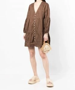 Faithfull The Brand 'Dija' Buttoned Mini Dress