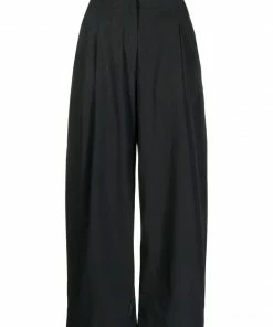 Studio Nicholson Dark Navy 'Dordoni' Voluminous Pleated Pants New In