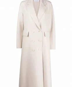 Harris Wharf London Clothing 'Double Breasted Tailored Midi Coat'