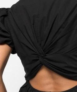 Vince New In Black 'Draped Puff Sleeve Blouse'