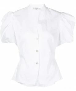 Vince White 'Draped Puff Sleeve Blouse'