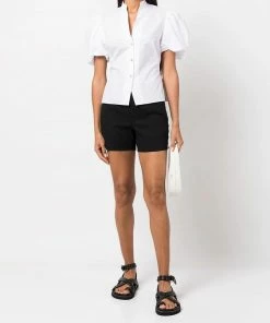 Vince White 'Draped Puff Sleeve Blouse'