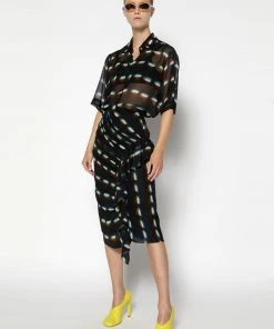 DRIES VAN NOTEN Clothing Black ‘Syvan’ Printed Ruffle Midi Skirt 17 DRIES VAN NOTEN Clothing Black ‘Syvan’ Printed Ruffle Midi Skirt