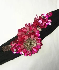 DRIES VAN NOTEN Accessories Pink ‘Goodie’ Embellished Fabric Necklace