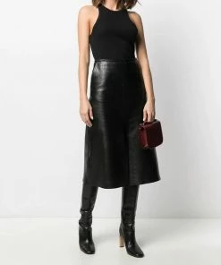 Anine Bing Black ‘Eva’ Ribbed Tank Top Clothing