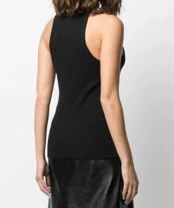 Anine Bing Black ‘Eva’ Ribbed Tank Top Clothing