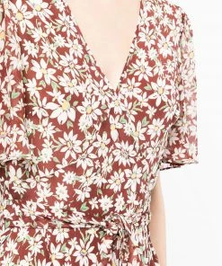 Rixo London Brown ‘Evie’ Floral Midaxi Dress