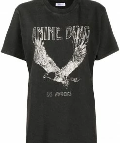 Anine Bing Faded Black 'Lili Eagle Tee' Clothing