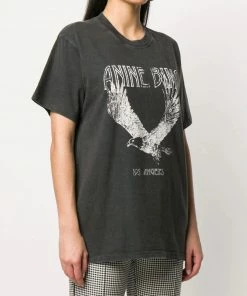 Anine Bing Faded Black 'Lili Eagle Tee' Clothing