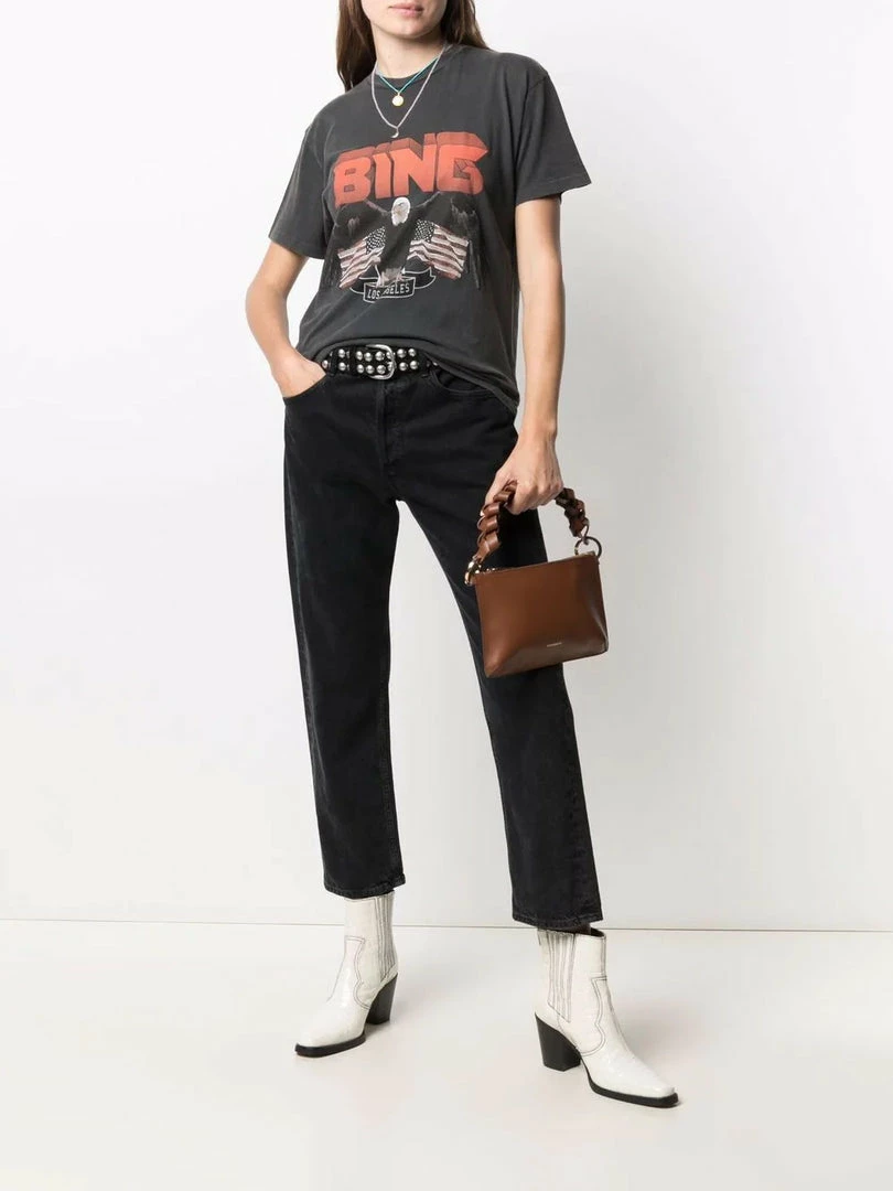 Anine Bing Faded Black 'Vintage Bing Eagle T-Shirt' Clothing 4 Anine Bing Faded Black 'Vintage Bing Eagle T-Shirt' Clothing