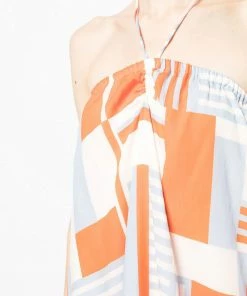 Faithfull The Brand Abstract Printed 'Asturias' Halterneck Midi Dress Clothing