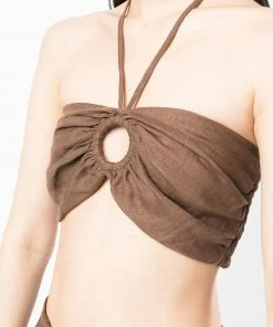 Faithfull The Brand Clothing Brown 'Cyprus' Halterneck Bralette Top 18 Faithfull The Brand Clothing Brown 'Cyprus' Halterneck Bralette Top