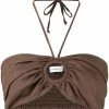 Faithfull The Brand Clothing Brown 'Cyprus' Halterneck Bralette Top