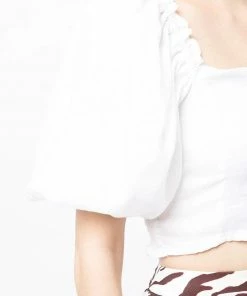 Faithfull The Brand Clothing 'Barnette' Linen Crop Top