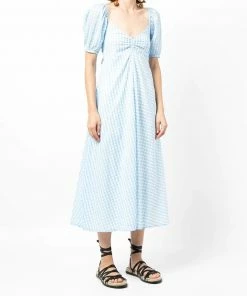 Faithfull The Brand 'Charlize' Gingham Midi Dress Clothing