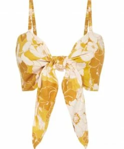 Faithfull The Brand 'Dafnica' Floral Tie Front Crop Top
