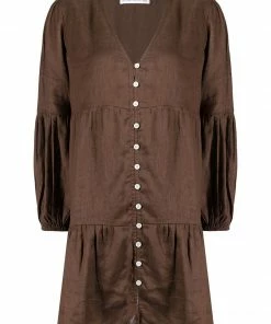 Faithfull The Brand 'Dija' Buttoned Mini Dress