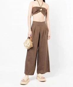 Faithfull The Brand Brown 'Malta' Wide Leg Trousers