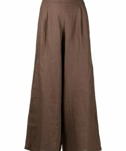 Faithfull The Brand Brown 'Malta' Wide Leg Trousers