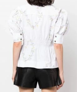 Ganni New In 'Floral Print Puff Sleeve Blouse'