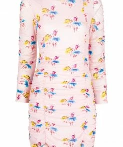 Ganni 'Floral Ruched Mini Dress'