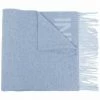 Ganni Blue 'Wool Logo Fringed Scarf' 2 Ganni Blue 'Wool Logo Fringed Scarf'