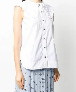 Ganni White 'Organic Cotton Sleeveless Blouse' 9 Ganni White 'Organic Cotton Sleeveless Blouse'