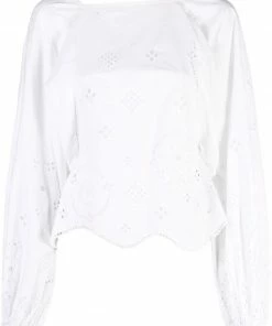 Ganni ‘Open Back Embroidered Blouse’ 37 Ganni ‘Open Back Embroidered Blouse’