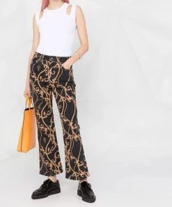 Ganni 'Betzy' Printed Cropped Jeans