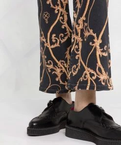 Ganni 'Betzy' Printed Cropped Jeans