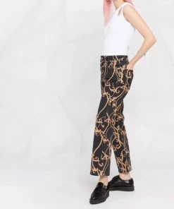 Ganni 'Betzy' Printed Cropped Jeans