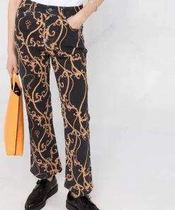 Ganni 'Betzy' Printed Cropped Jeans